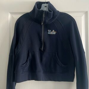 LULULEMON UCLA SCUBA OVERSIZED HALF ZIP HOODIE  - NAVY - XS/S